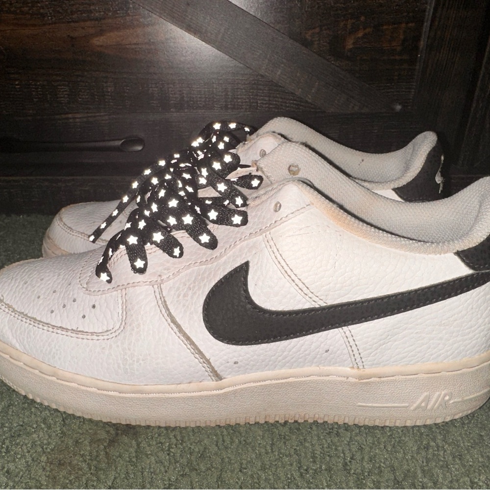 Nike Air Force 1 07 White with Black Swoosh